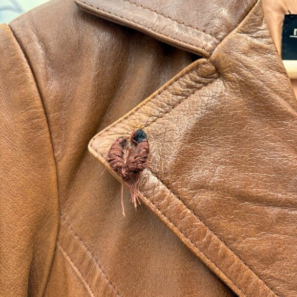 Vintage Marciano buffalo leather single-breasted trench coat - Picture 6 of 12